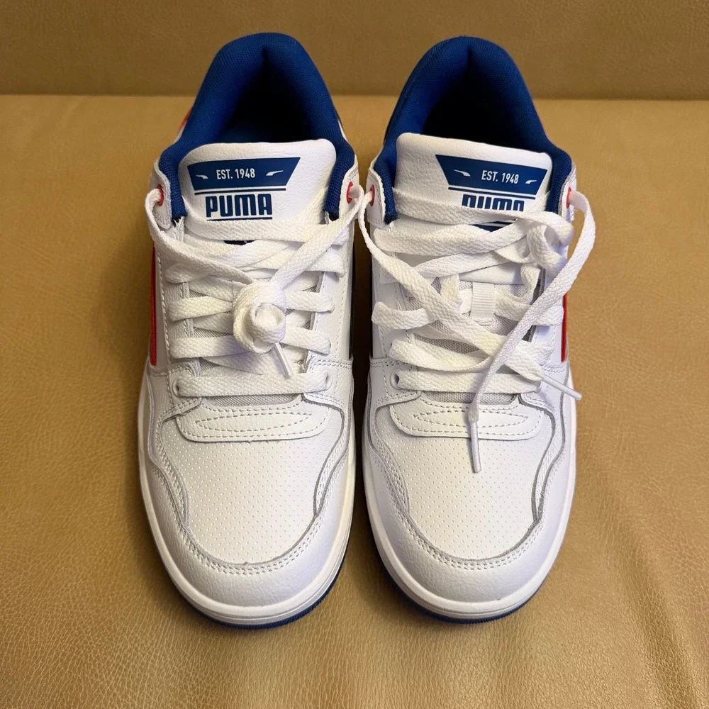 Puma Rebound Retro Mens White Blue Red Sneakers 400197-05 Size 9 - Picture 10 of 16